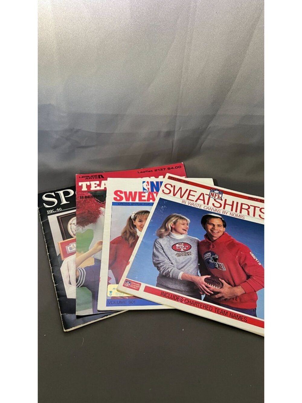 4 Vintage Sports Cross-Stitch Pattern Booklets Set